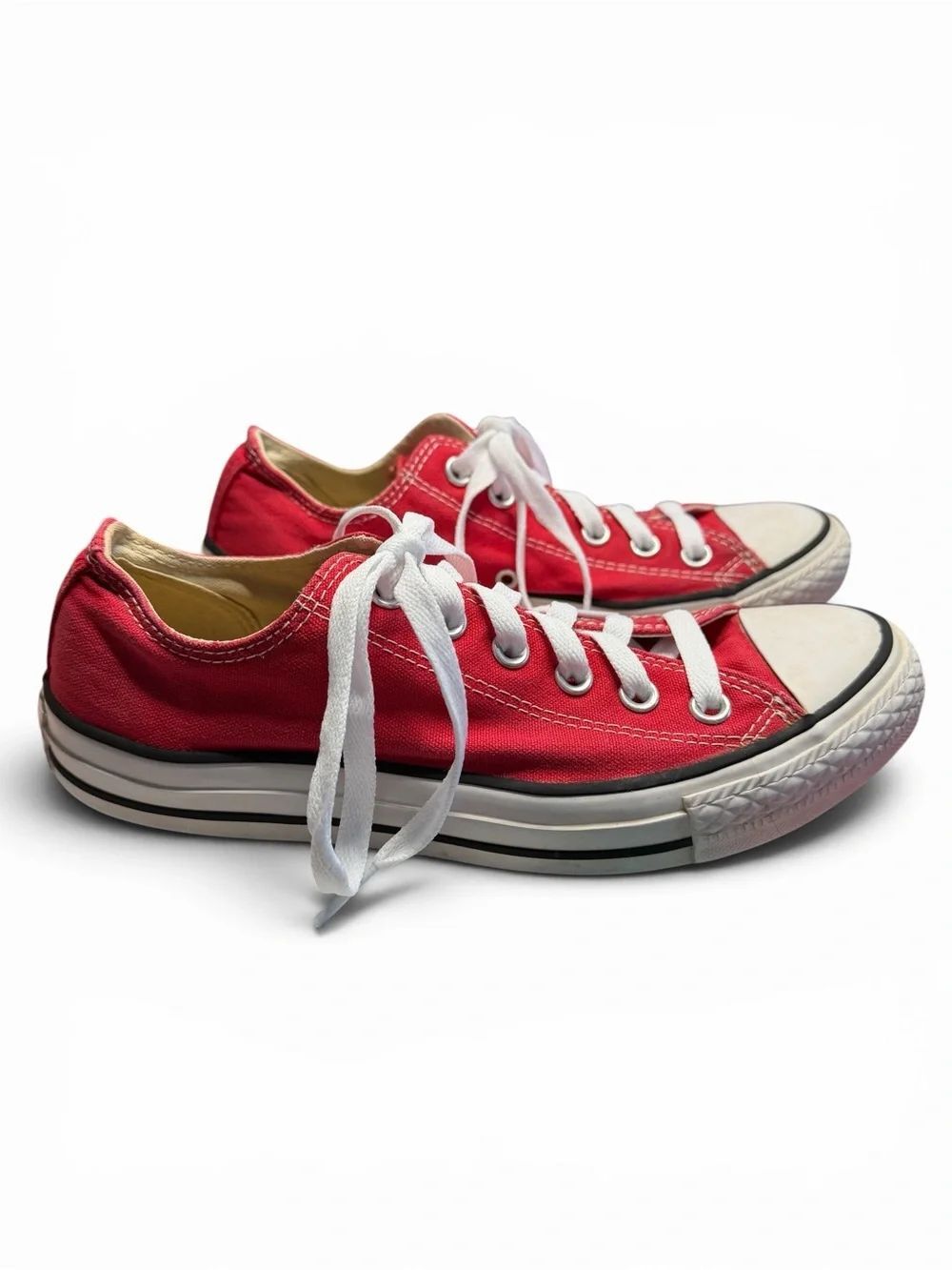 Converse Low Top Red Unisex M6W8 - Picture 3 of 7